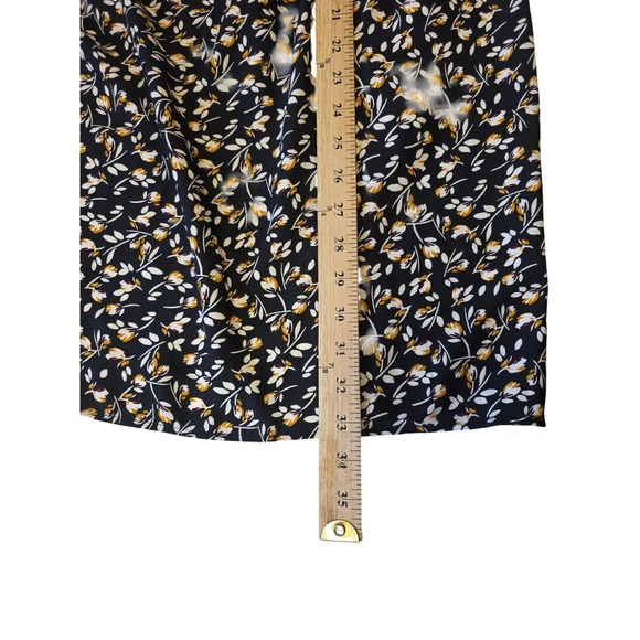 Zara Womens Floral Babydoll Mini Dress Black Yellow Long Sleeve Size S 4437/290 - Picture 8 of 9